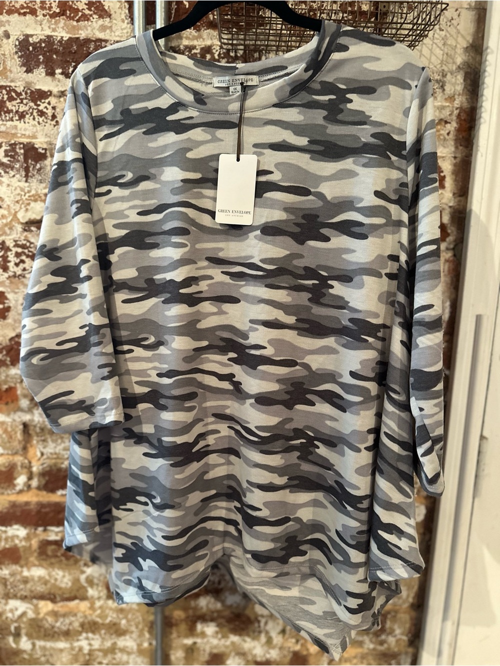 NWT Green Envelope Swing Top, Size 1X